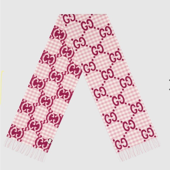 Gucci GG Jacquard Checkered Scarf - Picture 1 of 5